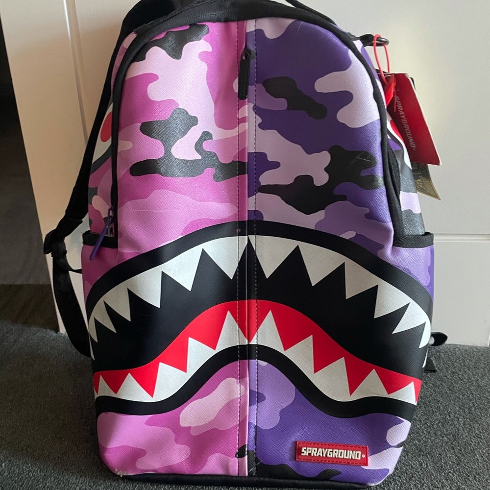 SPRAYGROUND backpack purple pink camo/ light wear as seen in pictures
